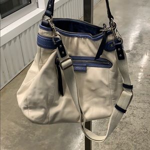 Coach blue/white drop hobo
